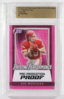 Joe Montana 2024 Leaf Joe Montana Legacy Pristine Performance Pre-Production Proof Clear Pink #NNO #1/1 (Leaf) at PristineAuction.com