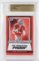 Joe Montana 2024 Leaf Joe Montana Legacy Pristine Performance Pre-Production Proof Clear Red #NNO #1/1 (Leaf) at PristineAuction.com