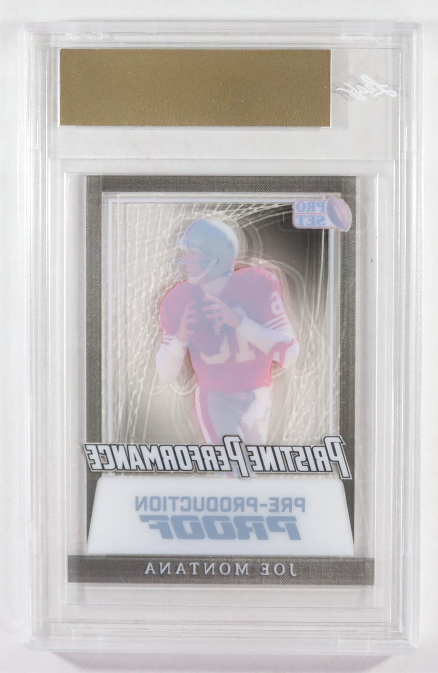 Joe Montana 2024 Leaf Joe Montana Legacy Pristine Performance Pre-Production Proof Clear #NNO #1/1 (Leaf) at PristineAuction.com Joe Montana 2024 Leaf Joe Montana Legacy Pristine Performance Pre-Production Proof Clear #NNO #1/1 (Leaf) at PristineAuction.com