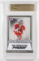 Joe Montana 2024 Leaf Joe Montana Legacy Pristine Performance Pre-Production Proof Clear #NNO #1/1 (Leaf) at PristineAuction.com