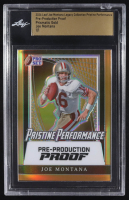 Joe Montana 2024 Leaf Joe Montana Legacy Pristine Performance Pre-Production Proof Prismatic Gold #NNO #1/1 (Leaf) at PristineAuction.com