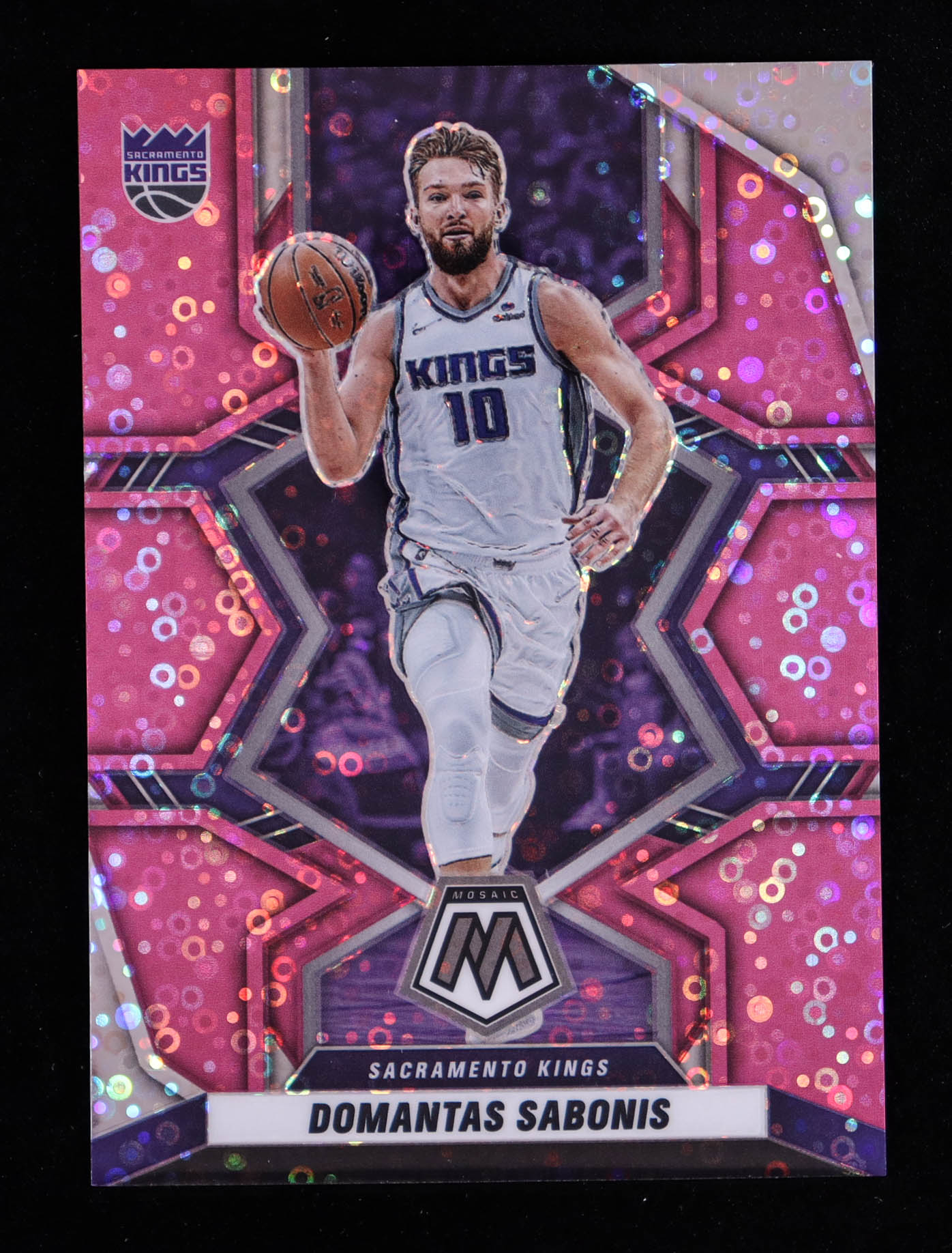 Domantas Sabonis 2021-22 Panini Mosaic Mosaic Fast Break Pink #42 #11/20 at PristineAuction.com Domantas Sabonis 2021-22 Panini Mosaic Mosaic Fast Break Pink #42 #11/20 at PristineAuction.com
