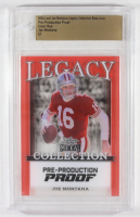 Joe Montana 2024 Leaf Joe Montana Legacy Base Auto Pre-Production Proof Clear Red #NNO #1/1 (Leaf) at PristineAuction.com