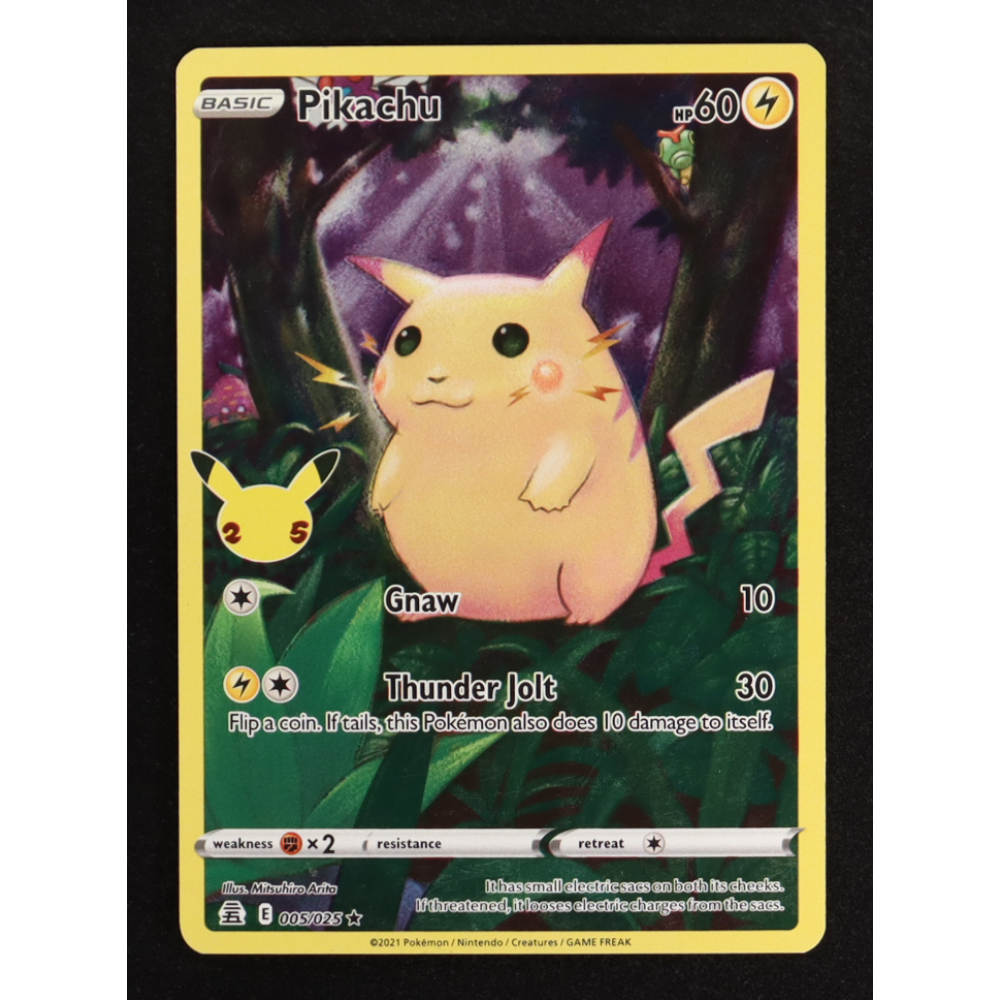 Pikachu 2021 Pokemon TCG Sword & Shield Celebrations #005 Holo at PristineAuction.com