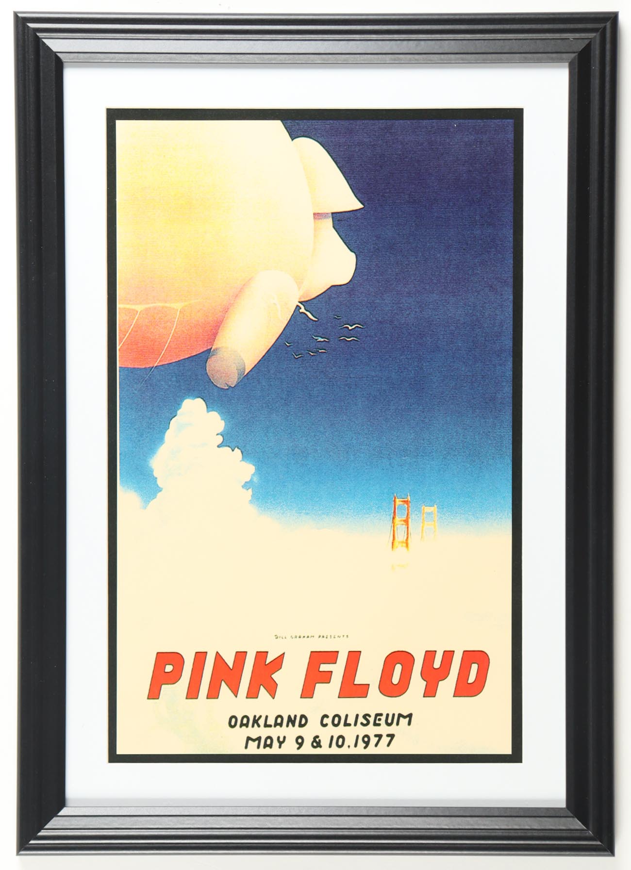 1977 "Pink Floyd" Oakland Coliseum Custom Framed Concert Poster at PristineAuction.com 1977 "Pink Floyd" Oakland Coliseum Custom Framed Concert Poster at PristineAuction.com