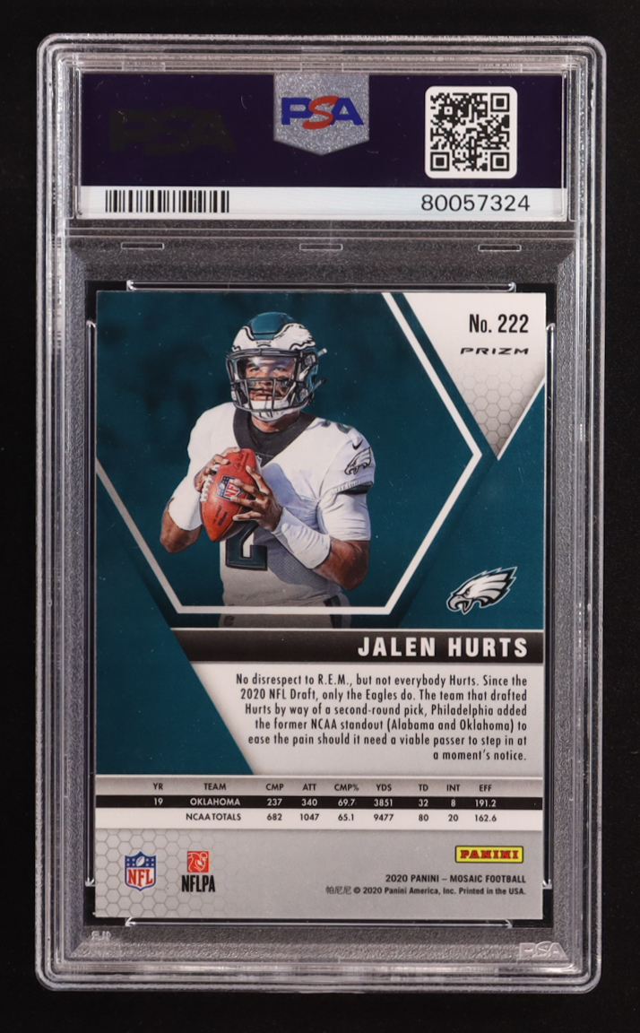 Jalen Hurts 2020 Panini Mosaic Mosaic Camo Pink #222 RC (PSA 10) at PristineAuction.com Jalen Hurts 2020 Panini Mosaic Mosaic Camo Pink #222 RC (PSA 10) at PristineAuction.com