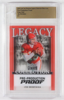 Joe Montana 2024 Leaf Joe Montana Legacy Base Auto Pre-Production Proof Clear Red #NNO #1/1 (Leaf) at PristineAuction.com
