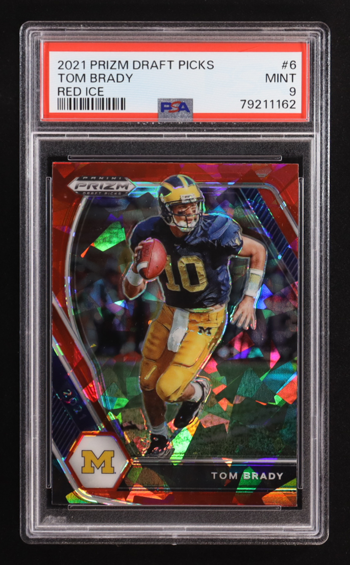 Tom Brady 2021 Panini Prizm Draft Picks Prizms Red Ice #6 (PSA 9) at PristineAuction.com Tom Brady 2021 Panini Prizm Draft Picks Prizms Red Ice #6 (PSA 9) at PristineAuction.com