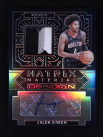 Jalen Green 2023-24 Panini Obsidian Matrix Material Autographs #12 #66/75 at PristineAuction.com