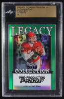 Joe Montana 2024 Leaf Joe Montana Legacy Base Auto Pre-Production Proof Prismatic Green #NNO #1/1 (Leaf) at PristineAuction.com