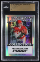 Joe Montana 2024 Leaf Joe Montana Legacy Base Auto Pre-Production Proof Prismatic Silver #NNO #1/1 (Leaf) at PristineAuction.com