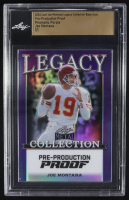 Joe Montana 2024 Leaf Joe Montana Legacy Base Auto Pre-Production Proof Prismatic Purple #NNO #1/1 (Leaf) at PristineAuction.com