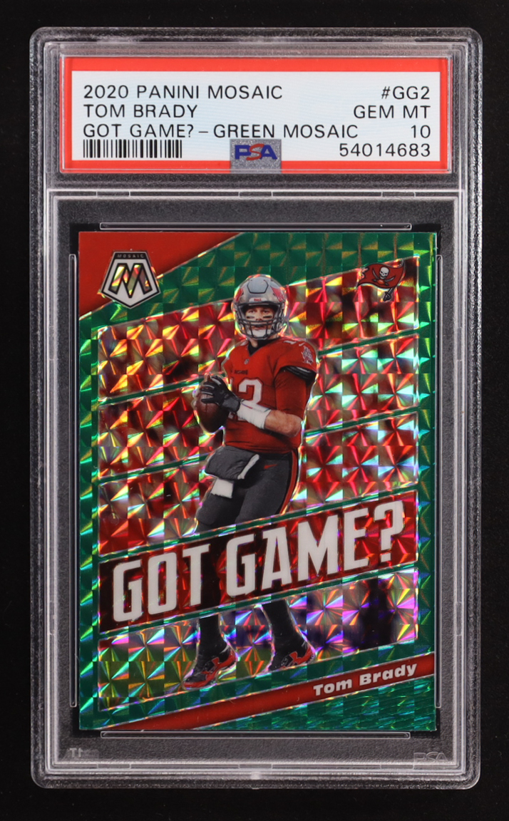 Tom Brady 2020 Panini Mosaic Got Game Mosaic Green #2 (PSA 10) at PristineAuction.com Tom Brady 2020 Panini Mosaic Got Game Mosaic Green #2 (PSA 10) at PristineAuction.com