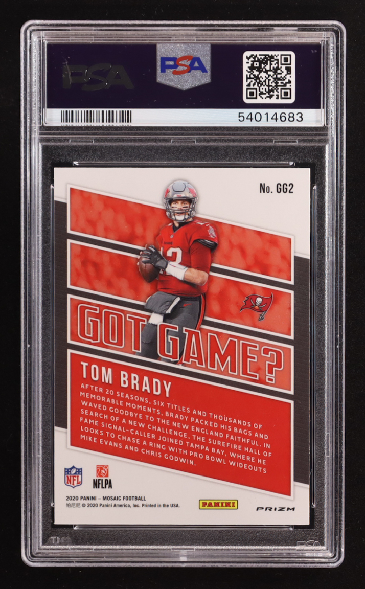 Tom Brady 2020 Panini Mosaic Got Game Mosaic Green #2 (PSA 10) at PristineAuction.com Tom Brady 2020 Panini Mosaic Got Game Mosaic Green #2 (PSA 10) at PristineAuction.com