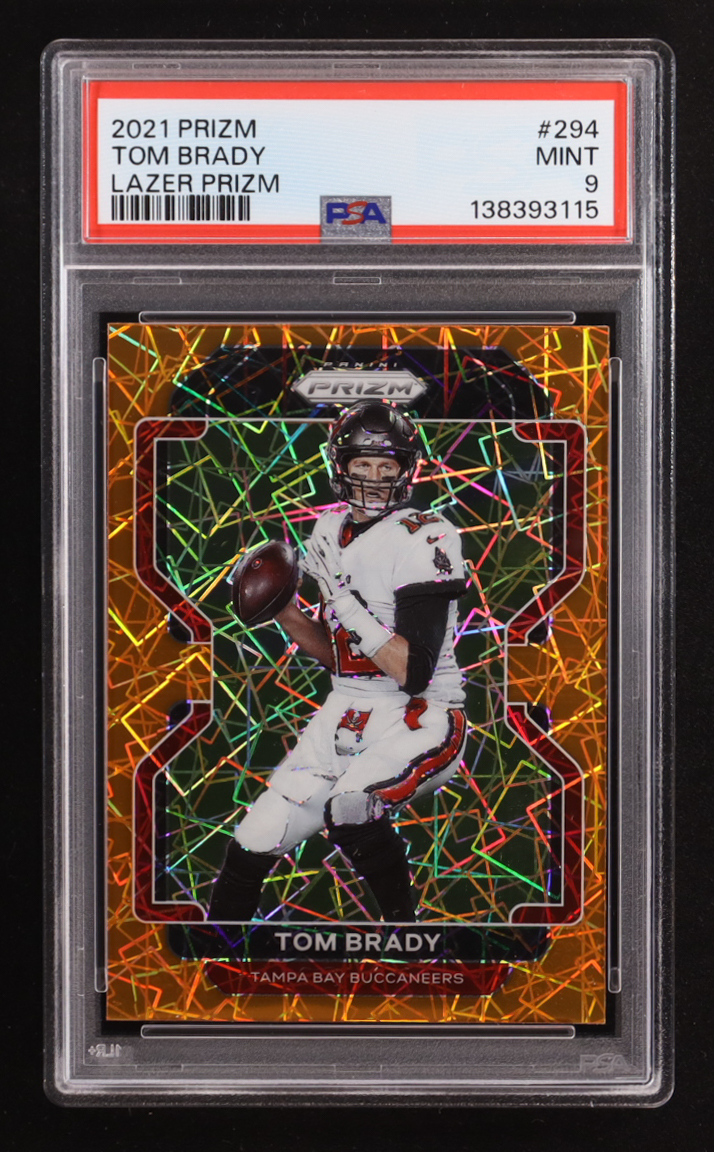 Tom Brady 2021 Panini Prizm Prizms Lazer #294 (PSA 9) at PristineAuction.com Tom Brady 2021 Panini Prizm Prizms Lazer #294 (PSA 9) at PristineAuction.com