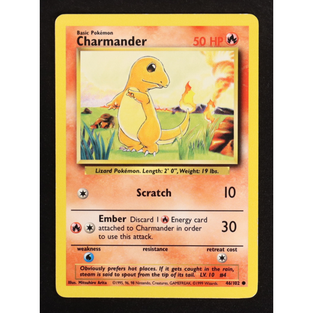 Charmander 1999 Pokemon Base Unlimited #46 at PristineAuction.com