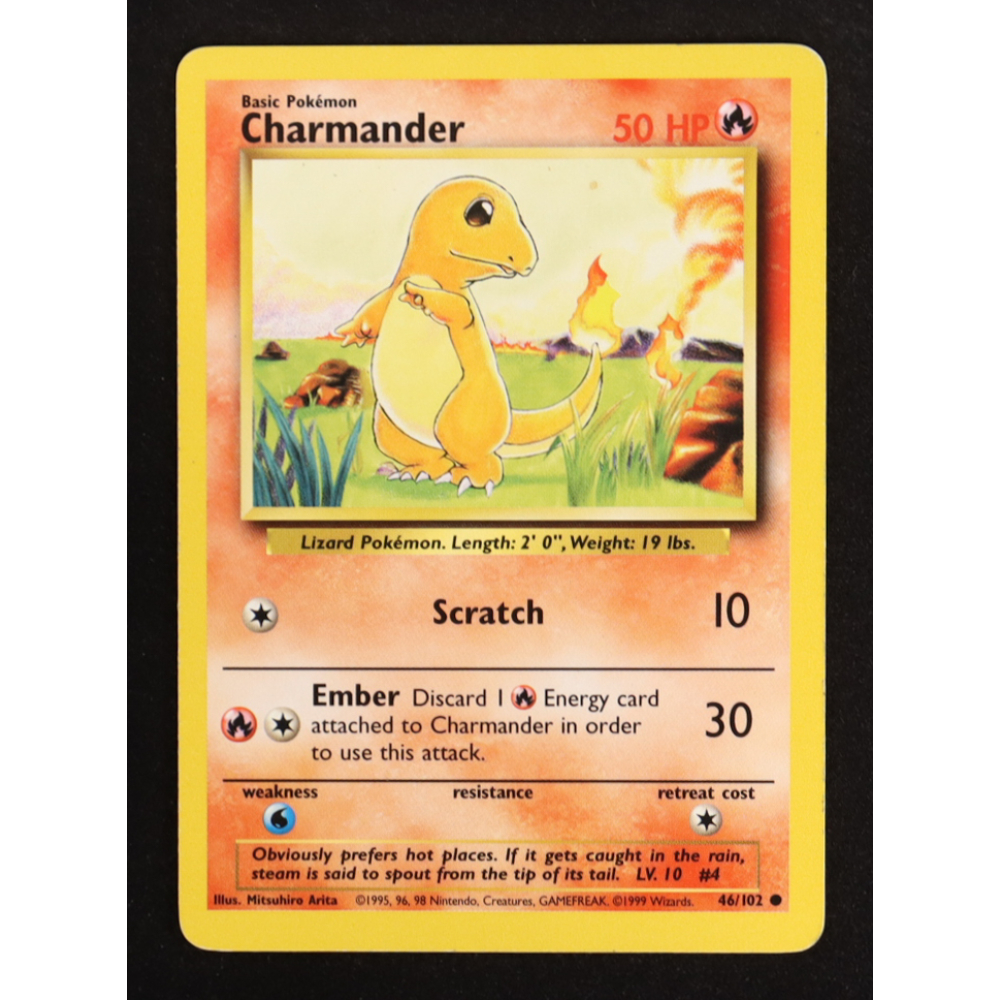 Charmander 1999 Pokemon Base Unlimited #46 at PristineAuction.com