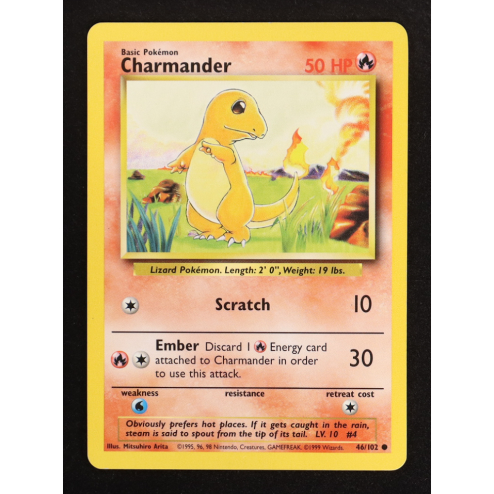 Charmander 1999 Pokemon Base Unlimited #46 at PristineAuction.com