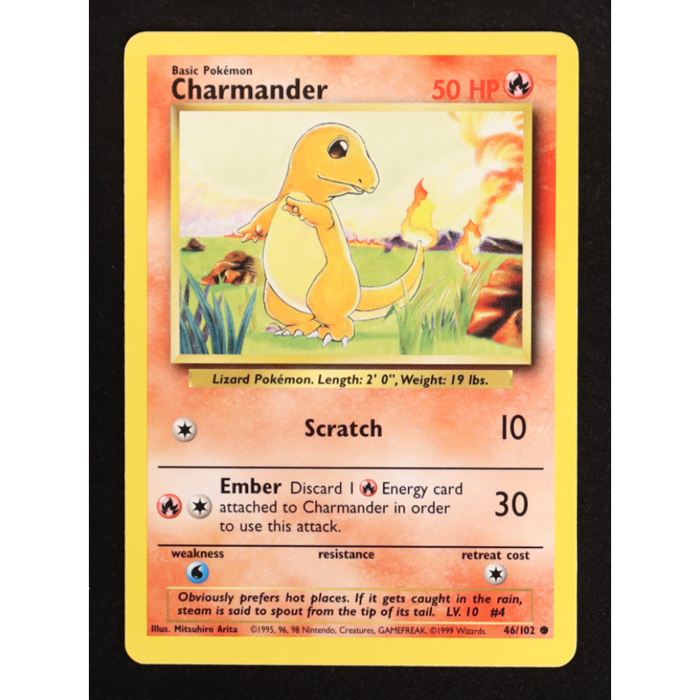 Charmander 1999 Pokemon Base Unlimited #46 at PristineAuction.com