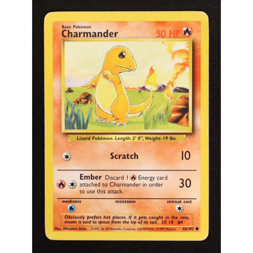 Charmander 1999 Pokemon Base Unlimited #46 at PristineAuction.com
