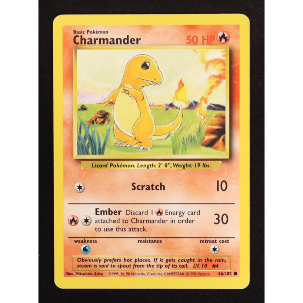 Charmander 1999 Pokemon Base Unlimited #46 at PristineAuction.com