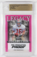 Joe Montana 2024 Leaf Joe Montana Legacy Base Auto Pre-Production Proof Clear Pink #NNO #1/1 (Leaf) at PristineAuction.com