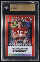 Joe Montana 2024 Leaf Joe Montana Legacy Base Auto Pre-Production Proof Prismatic Red #NNO #1/1 (Leaf) at PristineAuction.com