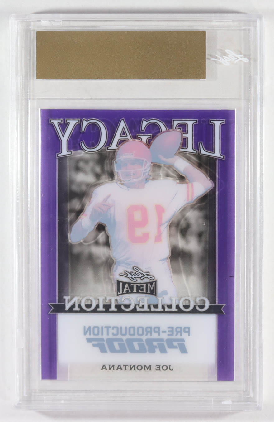 Joe Montana 2024 Leaf Joe Montana Legacy Base Auto Pre-Production Proof Clear Purple #NNO #1/1 (Leaf) at PristineAuction.com Joe Montana 2024 Leaf Joe Montana Legacy Base Auto Pre-Production Proof Clear Purple #NNO #1/1 (Leaf) at PristineAuction.com