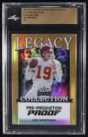 Joe Montana 2024 Leaf Joe Montana Legacy Base Auto Pre-Production Proof Prismatic Gold #NNO #1/1 (Leaf) at PristineAuction.com
