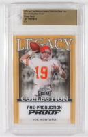 Joe Montana 2024 Leaf Joe Montana Legacy Base Auto Pre-Production Proof Clear Gold #NNO #1/1 (Leaf) at PristineAuction.com