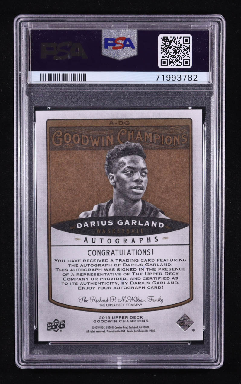 Darius Garland 2019 Upper Deck Goodwin Champions Autographs #ADG RC (PSA 10) at PristineAuction.com Darius Garland 2019 Upper Deck Goodwin Champions Autographs #ADG RC (PSA 10) at PristineAuction.com