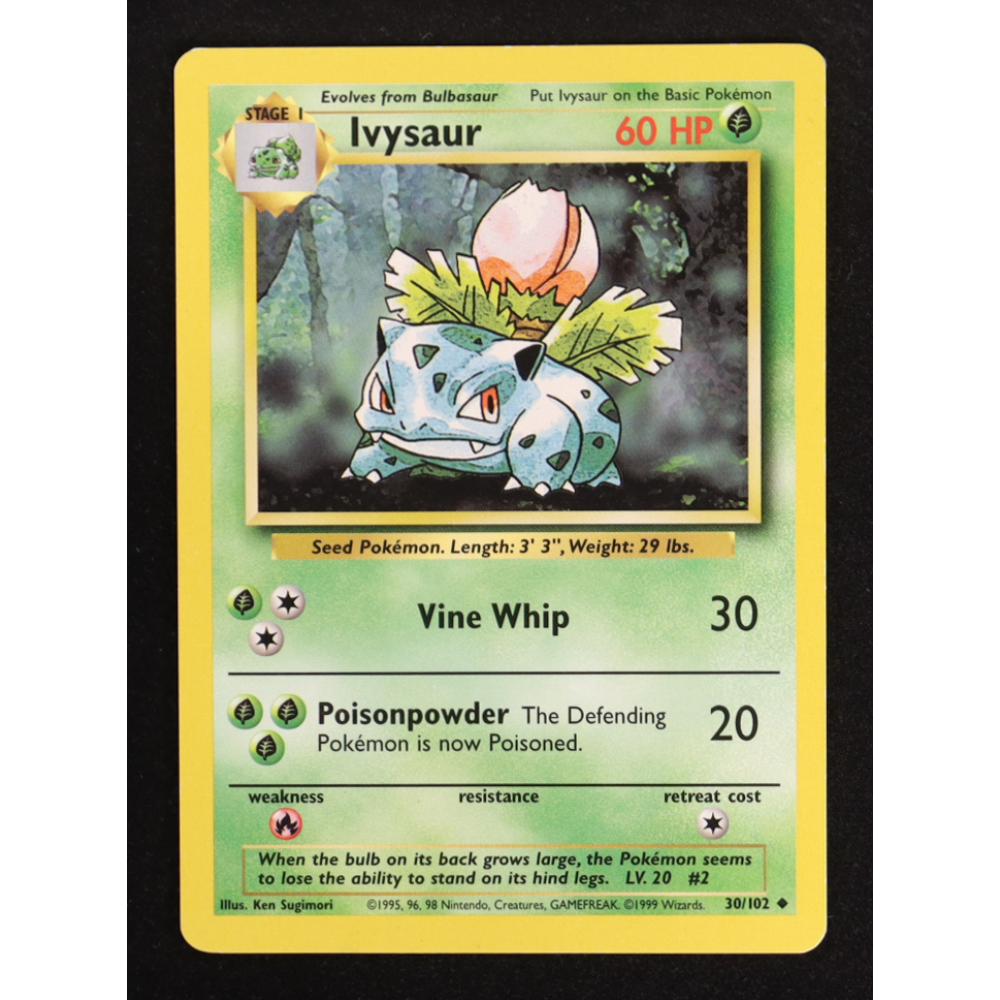 Ivysaur 1999 Pokemon Base Unlimited #30 at PristineAuction.com