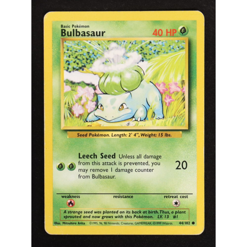 Bulbasaur 1999 Pokemon Base Unlimited (Length/Weight) COR C #44 at PristineAuction.com