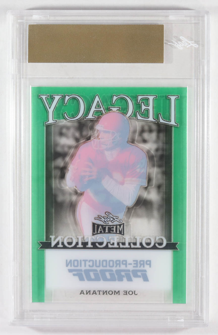 Joe Montana 2024 Leaf Joe Montana Legacy Base Auto Pre-Production Proof Clear Green #NNO #1/1 (Leaf) at PristineAuction.com Joe Montana 2024 Leaf Joe Montana Legacy Base Auto Pre-Production Proof Clear Green #NNO #1/1 (Leaf) at PristineAuction.com