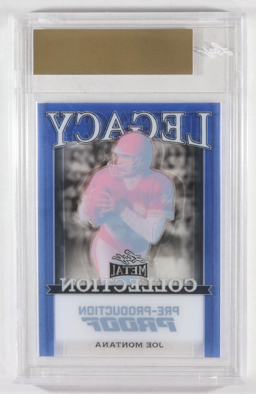 Joe Montana 2024 Leaf Joe Montana Legacy Base Auto Pre-Production Proof Clear Blue #NNO #1/1 (Leaf) at PristineAuction.com Joe Montana 2024 Leaf Joe Montana Legacy Base Auto Pre-Production Proof Clear Blue #NNO #1/1 (Leaf) at PristineAuction.com