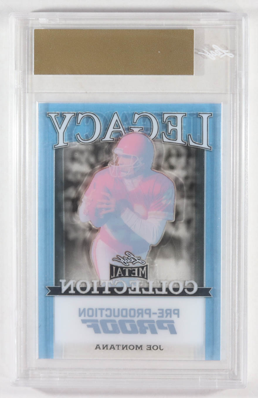 Joe Montana 2024 Leaf Joe Montana Legacy Base Auto Pre-Production Proof Clear Platinum #NNO #1/1 (Leaf) at PristineAuction.com Joe Montana 2024 Leaf Joe Montana Legacy Base Auto Pre-Production Proof Clear Platinum #NNO #1/1 (Leaf) at PristineAuction.com