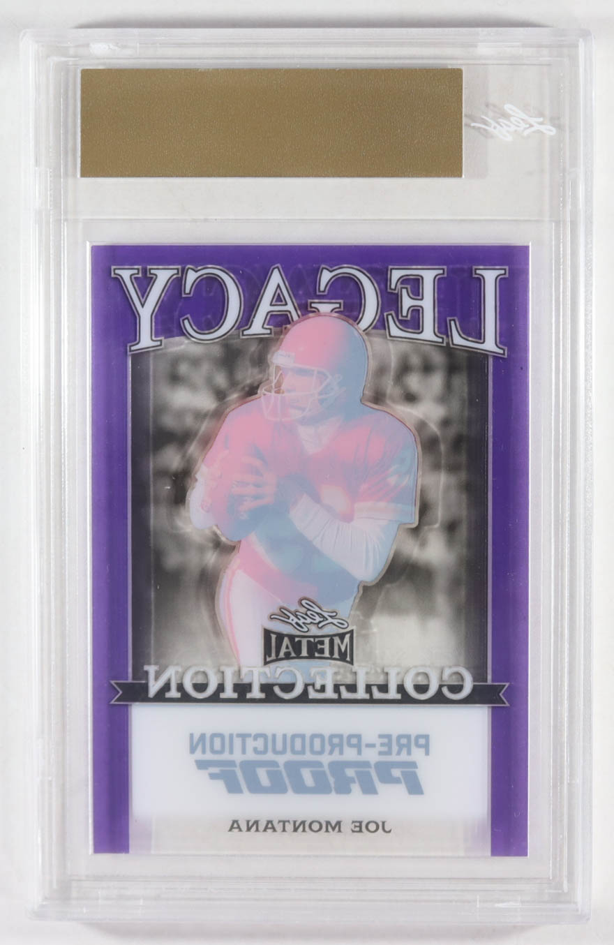 Joe Montana 2024 Leaf Joe Montana Legacy Base Auto Pre-Production Proof Clear Purple #NNO #1/1 (Leaf) at PristineAuction.com Joe Montana 2024 Leaf Joe Montana Legacy Base Auto Pre-Production Proof Clear Purple #NNO #1/1 (Leaf) at PristineAuction.com