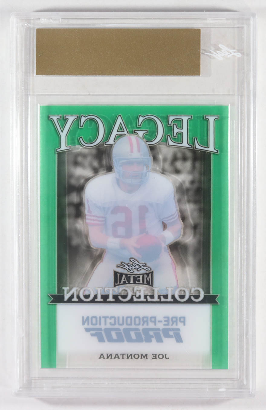 Joe Montana 2024 Leaf Joe Montana Legacy Base Auto Pre-Production Proof Clear Green #NNO #1/1 (Leaf) at PristineAuction.com Joe Montana 2024 Leaf Joe Montana Legacy Base Auto Pre-Production Proof Clear Green #NNO #1/1 (Leaf) at PristineAuction.com
