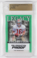 Joe Montana 2024 Leaf Joe Montana Legacy Base Auto Pre-Production Proof Clear Green #NNO #1/1 (Leaf) at PristineAuction.com