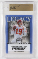 Joe Montana 2024 Leaf Joe Montana Legacy Base Auto Pre-Production Proof Clear Blue #NNO #1/1 (Leaf) at PristineAuction.com