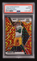 Jordan Love 2020 Panini Mosaic Mosaic Reactive Gold #264 DEB RC (PSA 10) at PristineAuction.com