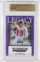 Joe Montana 2024 Leaf Joe Montana Legacy Base Auto Pre-Production Proof Clear Purple #NNO #1/1 (Leaf) at PristineAuction.com