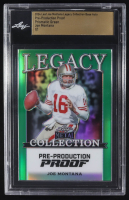 Joe Montana 2024 Leaf Joe Montana Legacy Base Auto Pre-Production Proof Prismatic Green #NNO #1/1 (Leaf) at PristineAuction.com