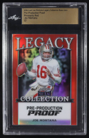 Joe Montana 2024 Leaf Joe Montana Legacy Base Auto Pre-Production Proof Prismatic Red #NNO #1/1 (Leaf) at PristineAuction.com