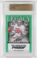 Joe Montana 2024 Leaf Joe Montana Legacy Base Auto Pre-Production Proof Clear Green #NNO #1/1 (Leaf) at PristineAuction.com