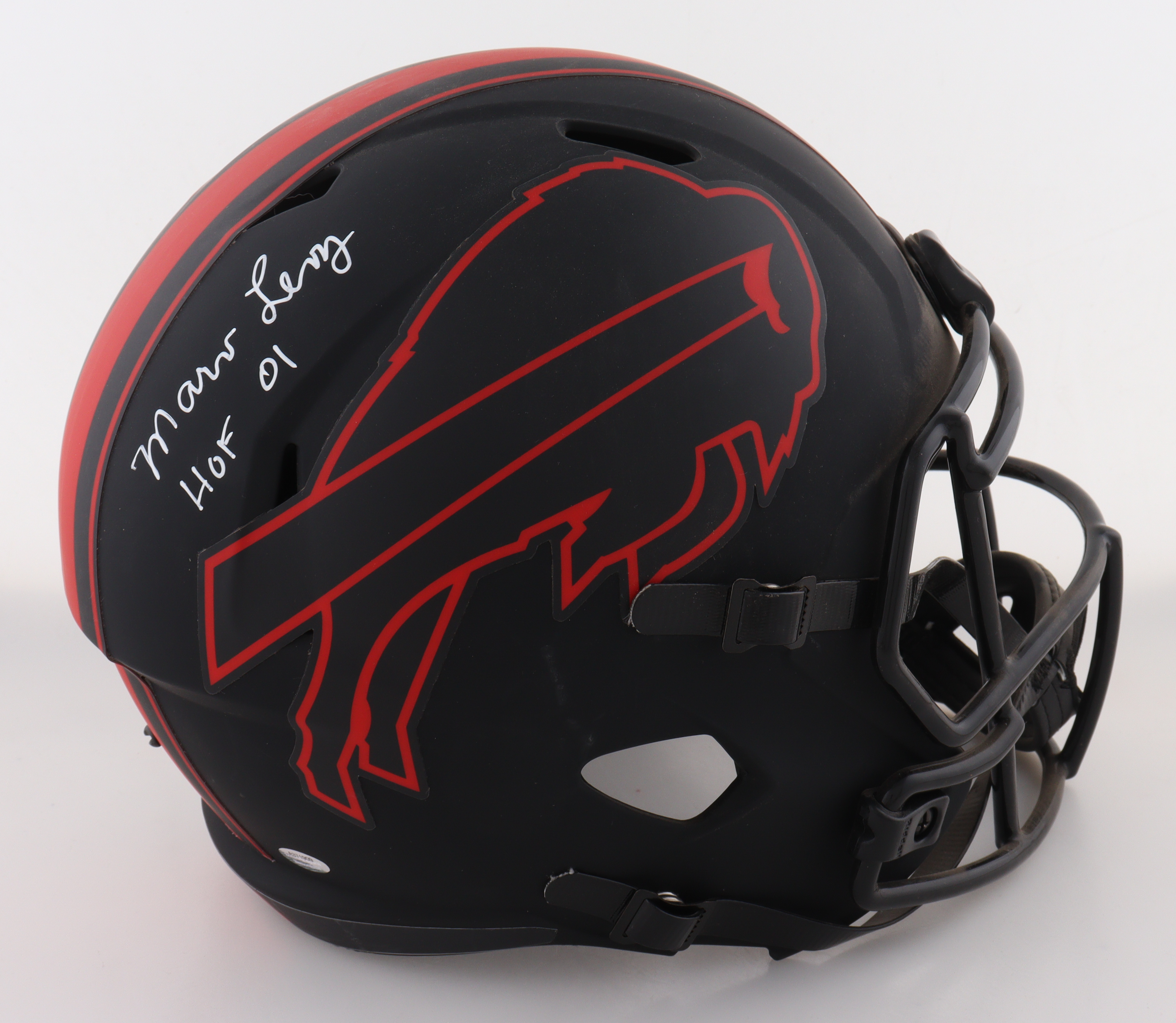 Marv Levy Signed Bills Full-Size Eclipse Alternate Helmet Inscribed "HOF 01" (Schwartz) at PristineAuction.com Marv Levy Signed Bills Full-Size Eclipse Alternate Helmet Inscribed "HOF 01" (Schwartz) at PristineAuction.com