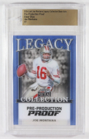 Joe Montana 2024 Leaf Joe Montana Legacy Base Auto Pre-Production Proof Clear Blue #NNO #1/1 (Leaf) at PristineAuction.com