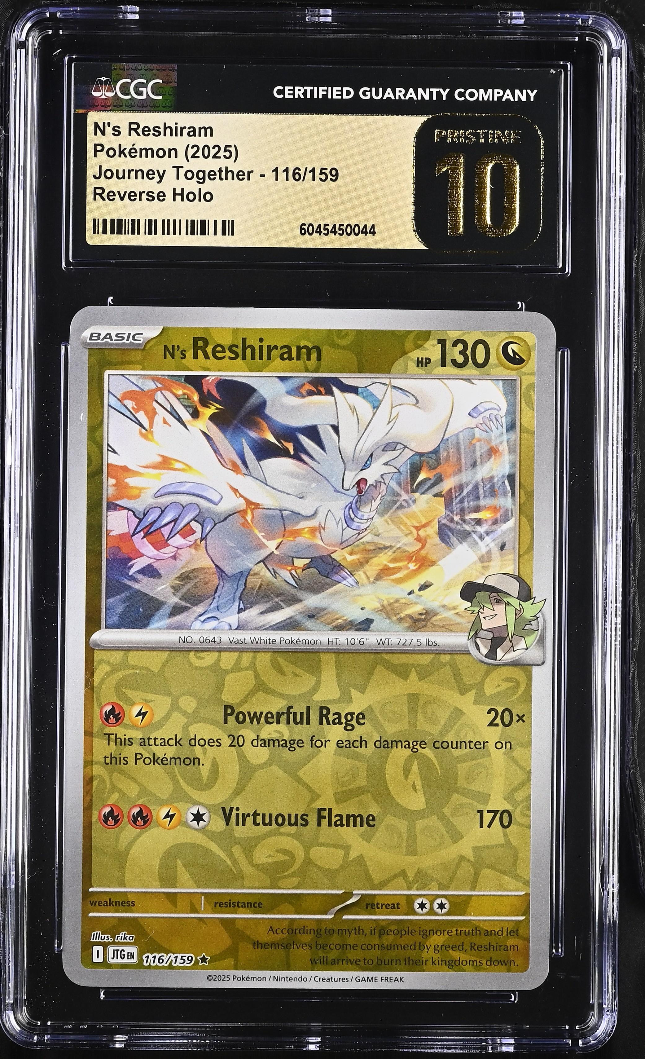 N's Reshiram 2025 Pokemon Journey Together #116/159 (CGC PRISTINE 10 | Black Label) at PristineAuction.com N's Reshiram 2025 Pokemon Journey Together #116/159 (CGC PRISTINE 10 | Black Label) at PristineAuction.com