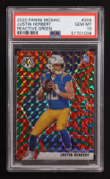 Justin Herbert 2020 Panini Mosaic Mosaic Reactive Green #204 RC (PSA 10) at PristineAuction.com
