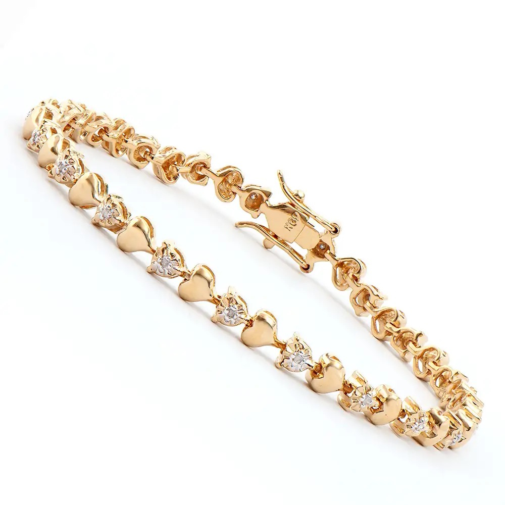 0.21 CTW Natural Diamond 18K Gold Plated Designer Bracelet Size 7.9" | Estimated Retail Value: $1,899 (AMG) at PristineAuction.com